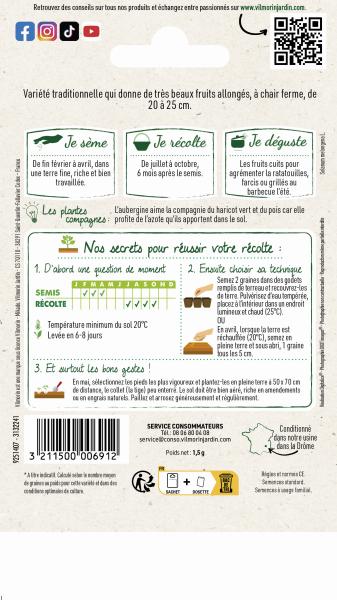 Potagères - Aubergine de Barbentane - MEDIA_PACKAGING_VERSO